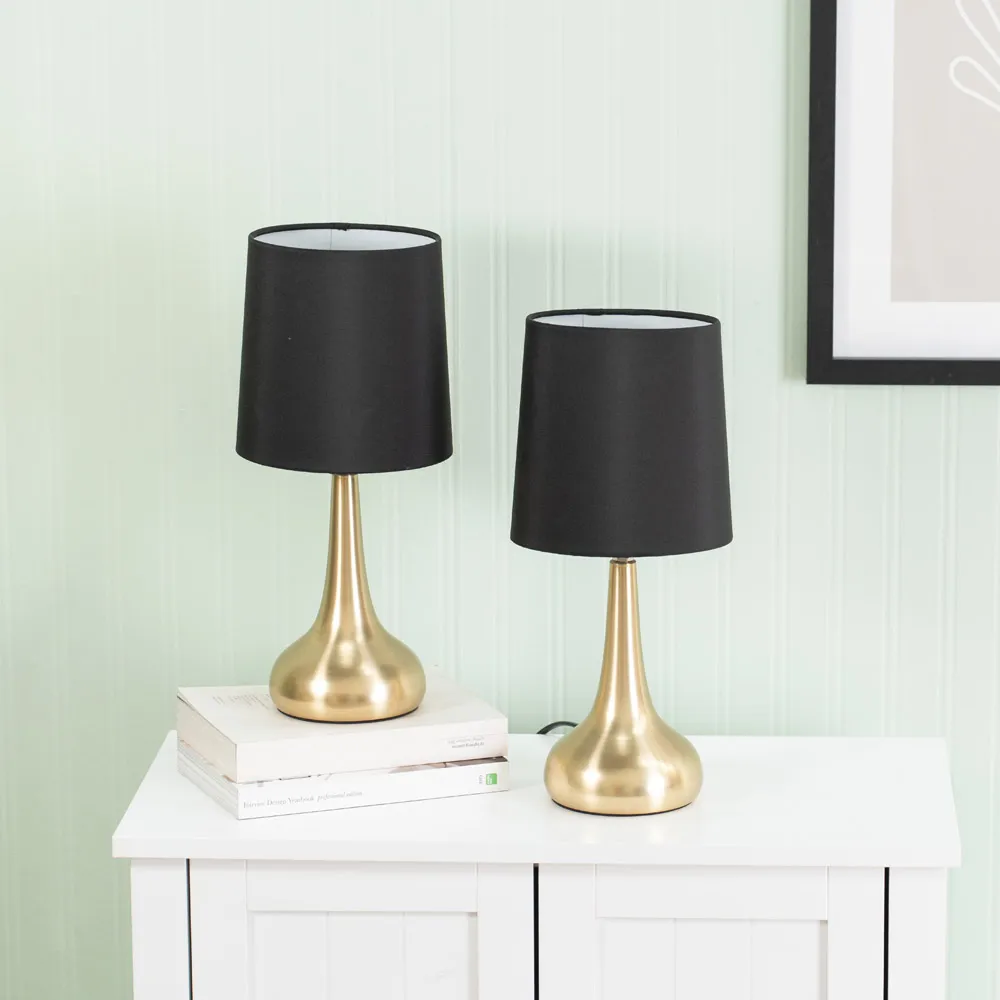Teardrop Touch Table Lamp 2 Pack - Gold