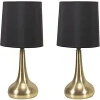 Teardrop Touch Table Lamp 2 Pack - Gold