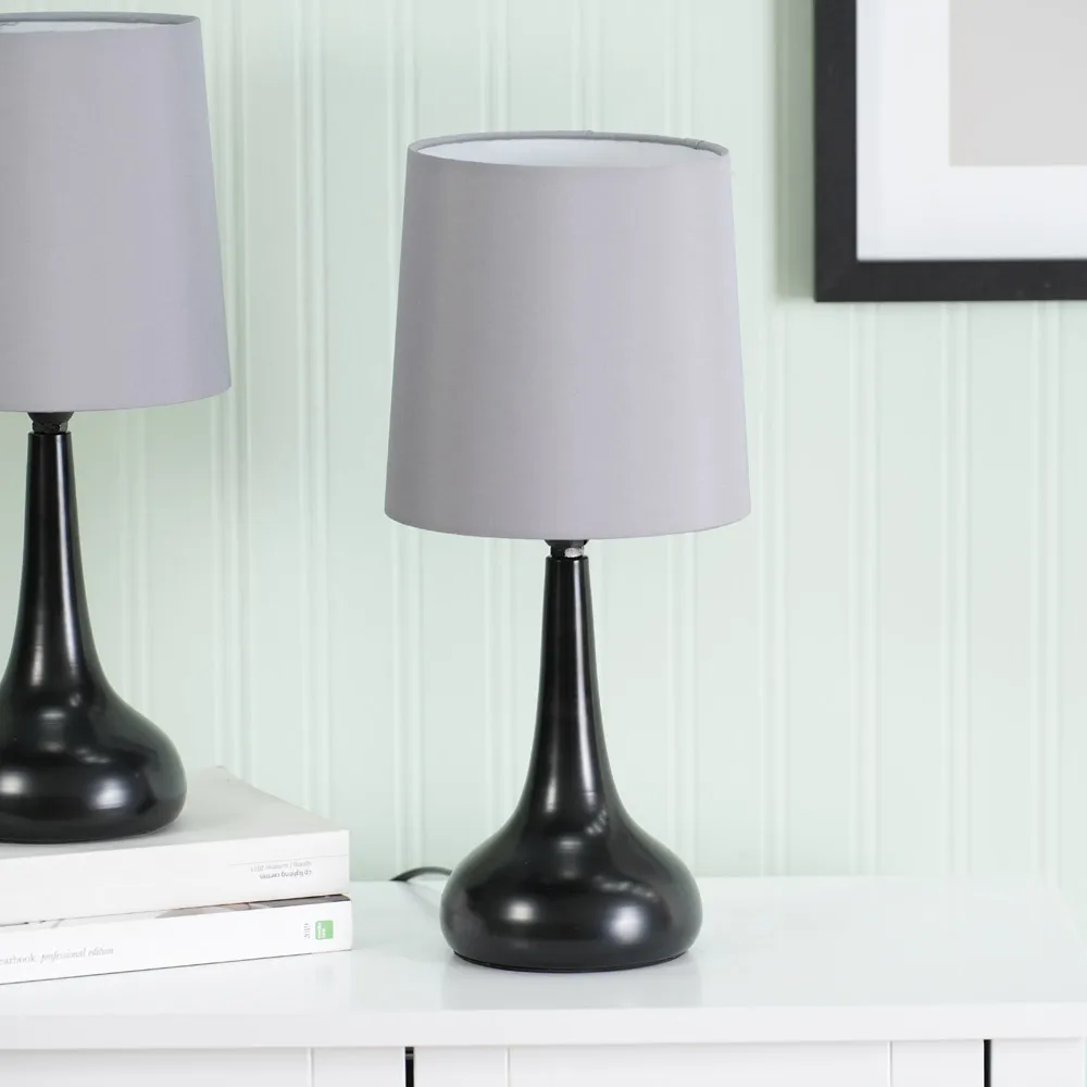 Teardrop Touch Table Lamp 2 Pack - Grey