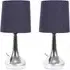 Teardrop Touch Table Lamp 2 Pack - Navy, Chrome