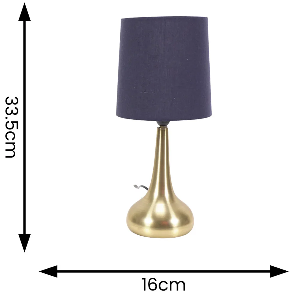 Teardrop Touch Table Lamp 2 Pack - Navy, Gold