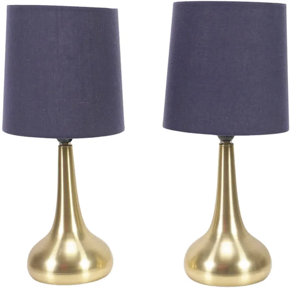 Teardrop Touch Table Lamp 2 Pack - Navy, Gold