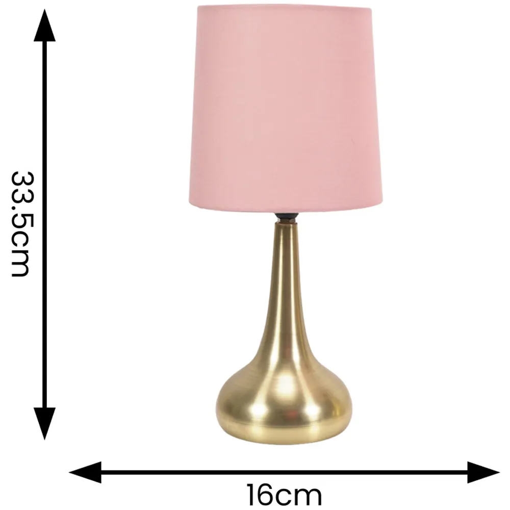 Teardrop Touch Table Lamp 2 Pack - Pink, Gold