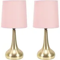 Teardrop Touch Table Lamp 2 Pack - Pink, Gold