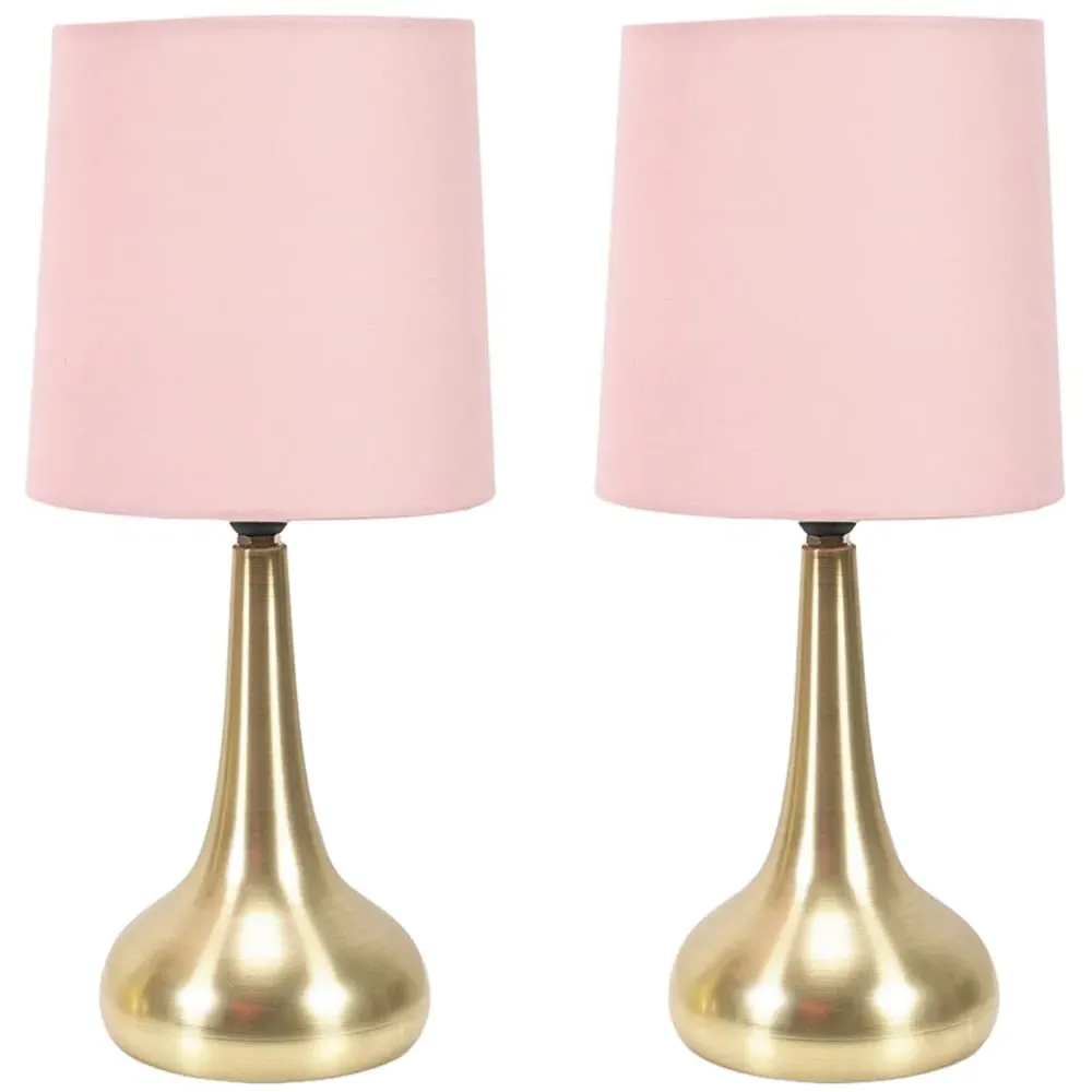 Teardrop Touch Table Lamp 2 Pack - Pink, Gold