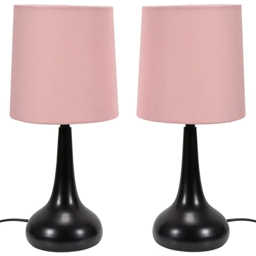 Teardrop Touch Table Lamp 2 Pack - Pink