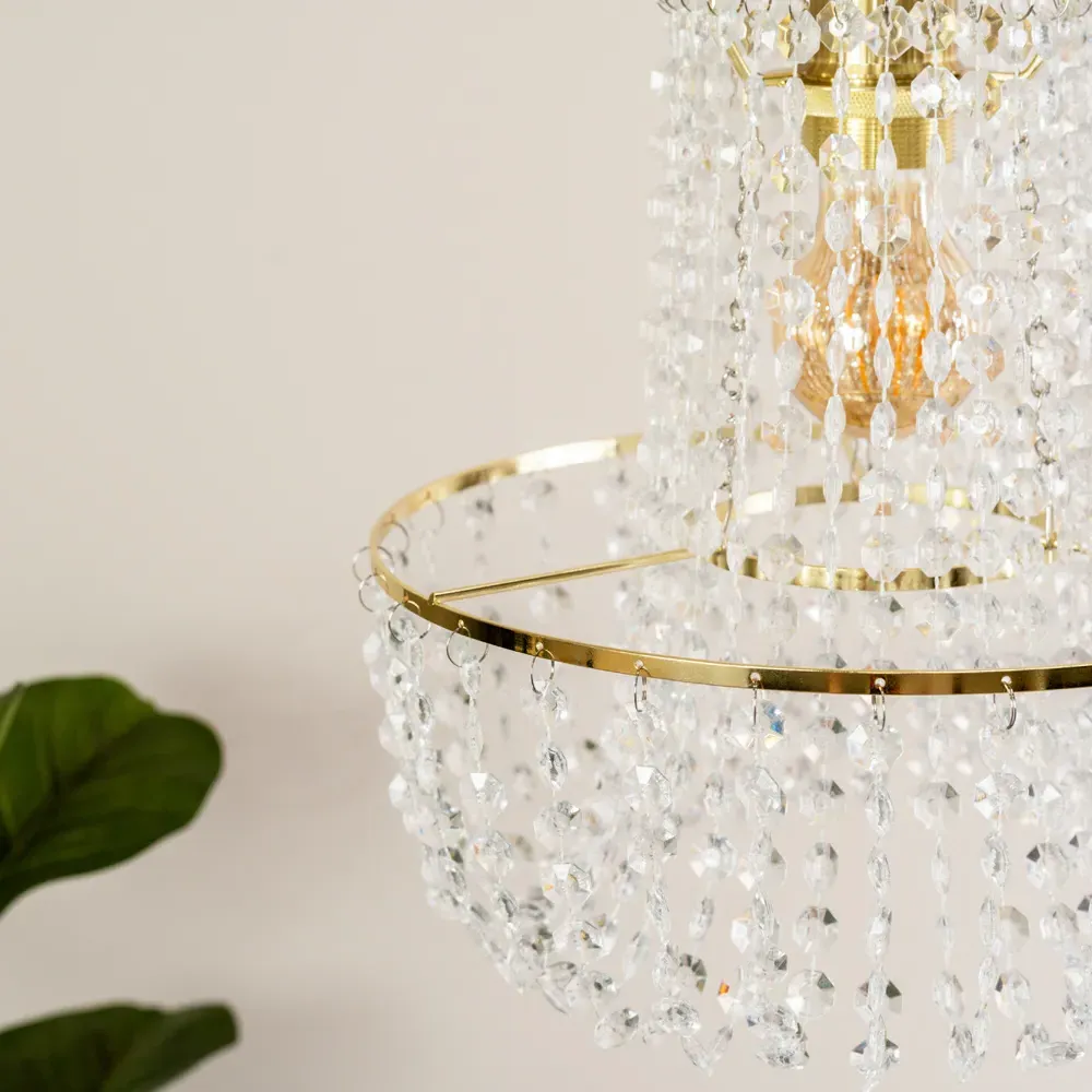 Tegan Jewel Droplet Pendant Lamp Shade - Gold