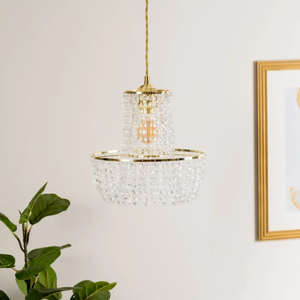 Tegan Jewel Droplet Pendant Lamp Shade - Gold