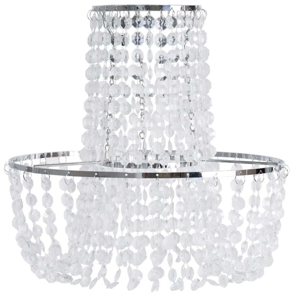 Tegan Jewel Droplet Pendant Lamp Shade - Silver