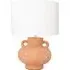 Theo Linen Drum Shade Vase Table Lamp - Terracotta