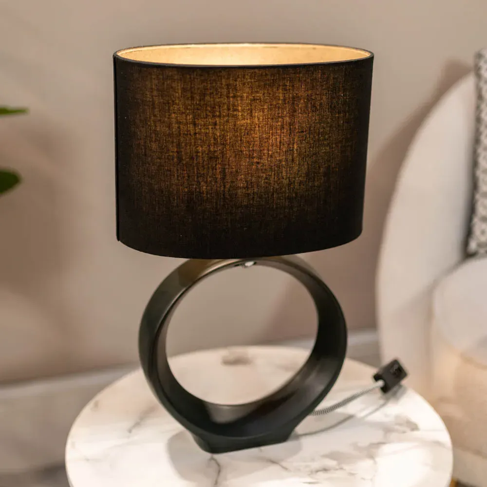 Tia Loop LED Table Lamp 2 Pack - Black, Ceramic