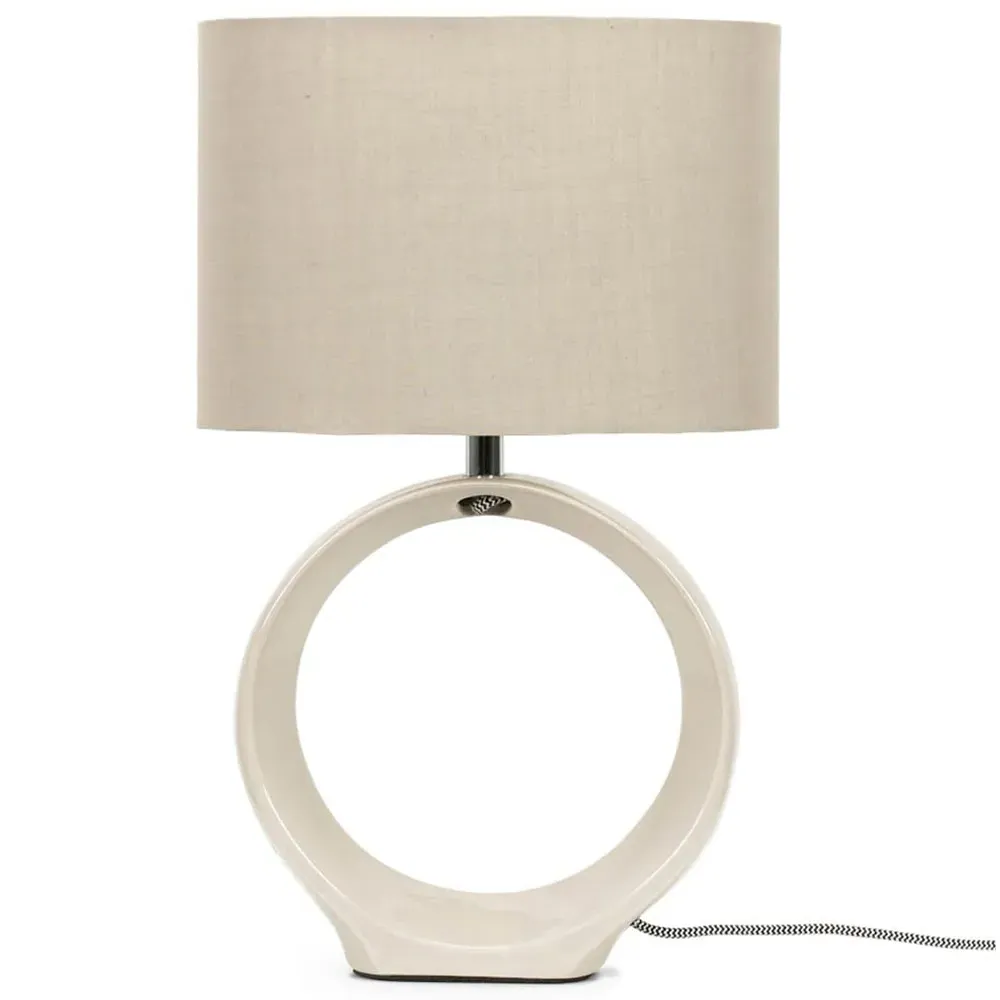 Tia Loop LED Table Lamp - Cream, Ceramic