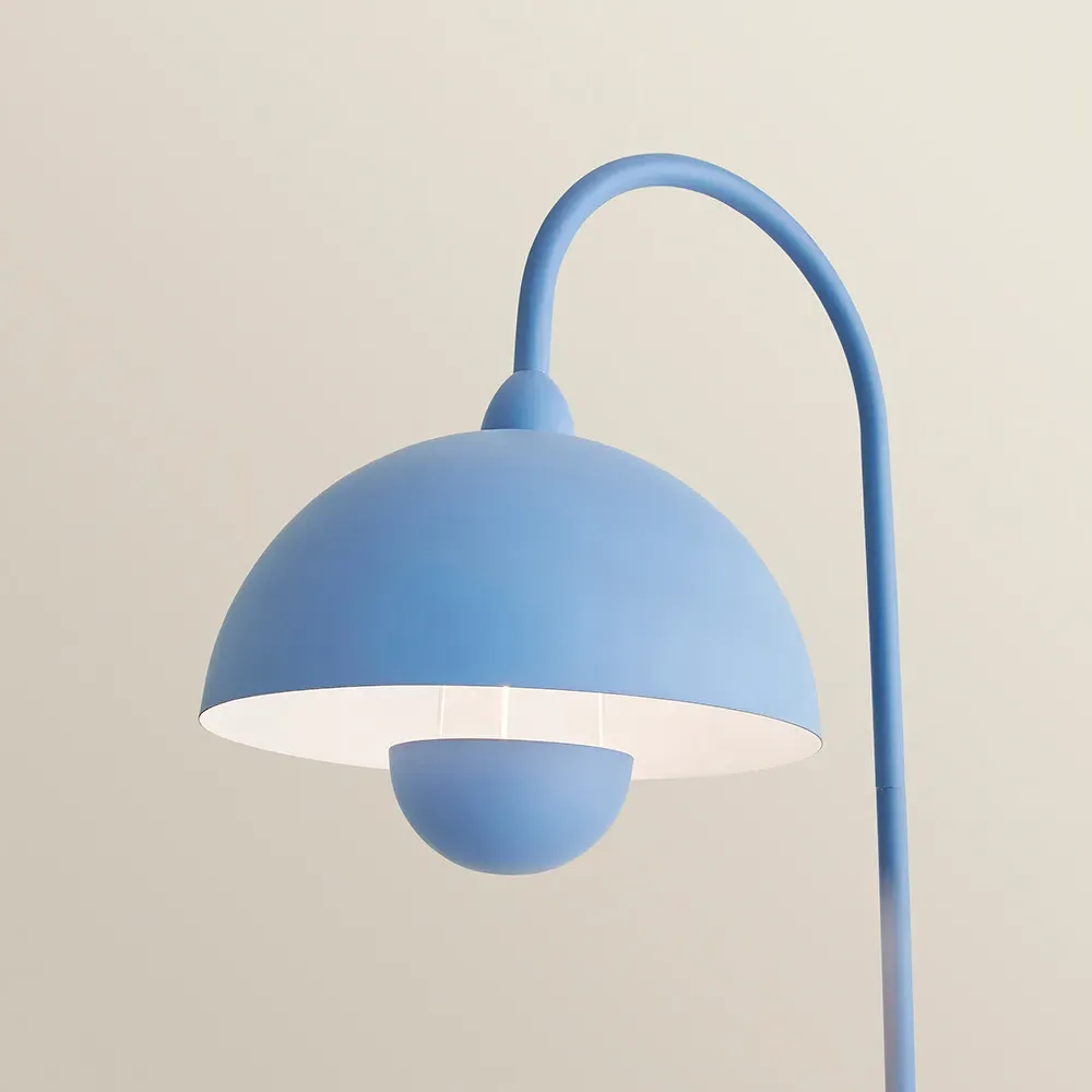 Tilly Arched Dome Shade Metal LED Floor Lamp - Blue