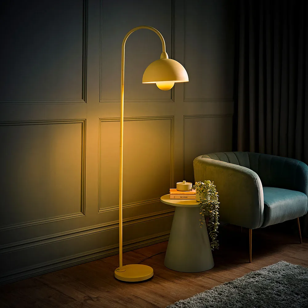 Tilly Arched Dome Shade Metal LED Floor Lamp - Yellow