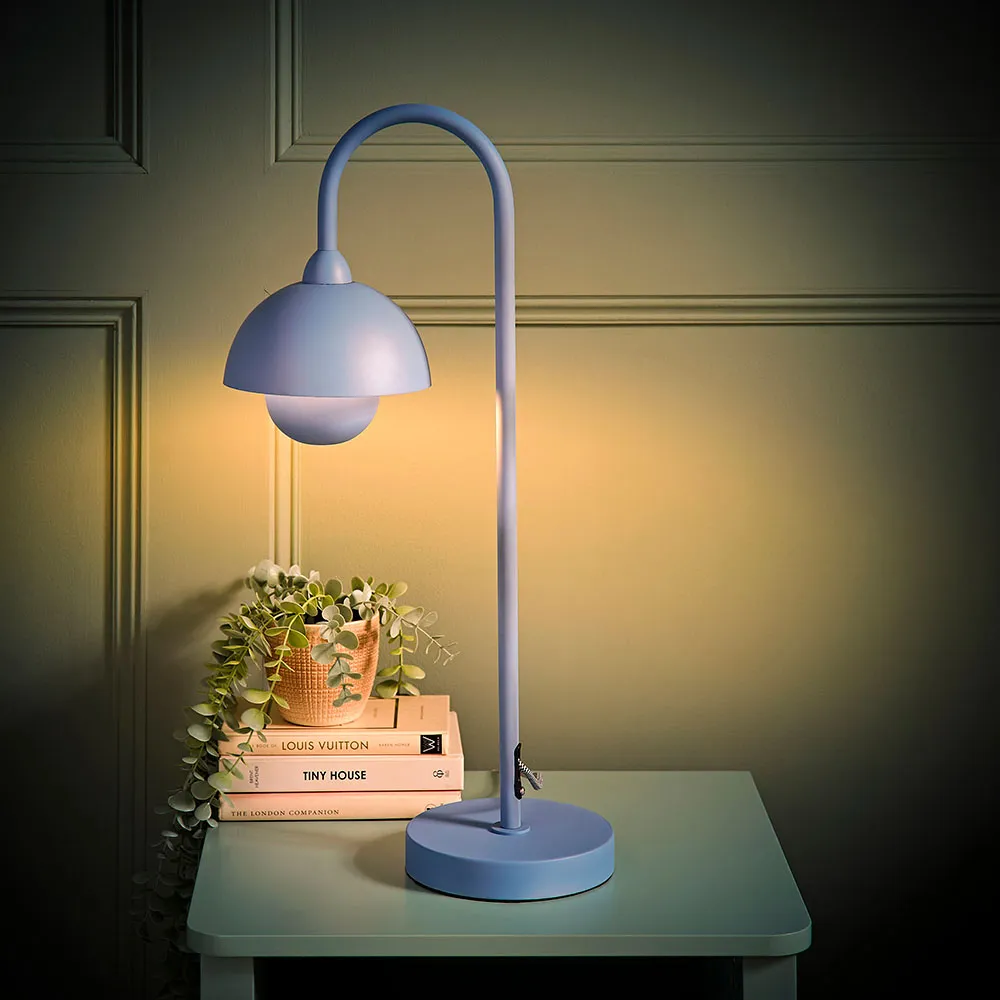 Tilly Arched Dome Shade Metal LED Table Lamp - Blue