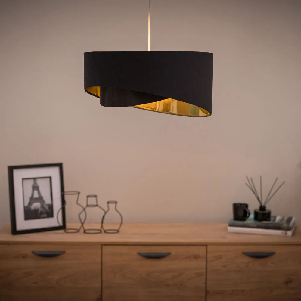 Trekan Pendant Lamp Shade - Black, Fabric