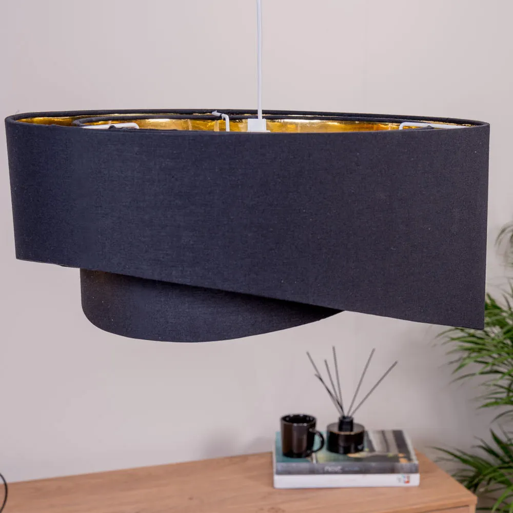 Trekan Pendant Lamp Shade - Black, Fabric