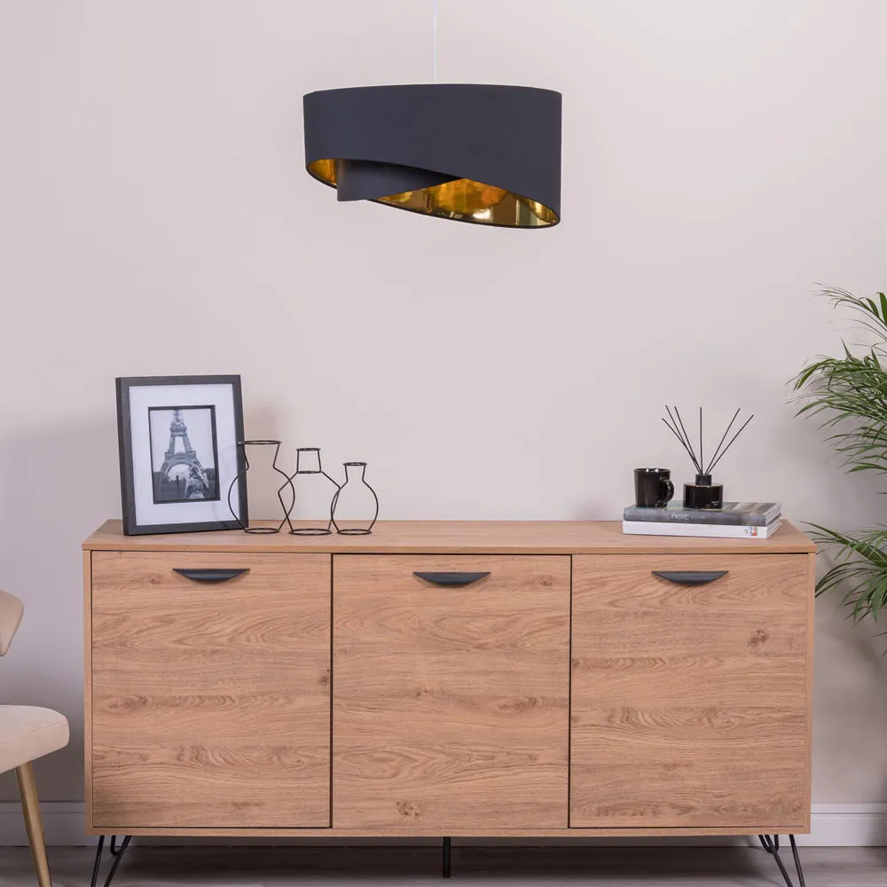 Trekan Pendant Lamp Shade - Black, Fabric