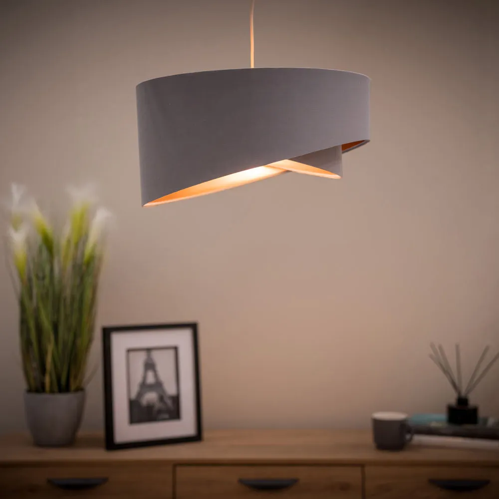 Trekan Pendant Lamp Shade - Grey, Fabric