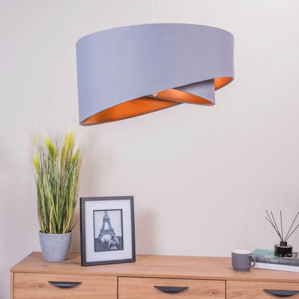 Trekan Pendant Lamp Shade - Grey, Fabric