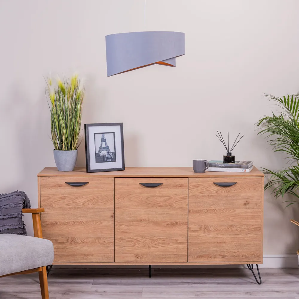 Trekan Pendant Lamp Shade - Grey, Fabric