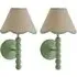 Trim Scallop Shade Bobbin LED Wall Light 2 Pack - Green