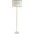 Triston Drum Shade Floor Lamp with Black Edge - Light Wood