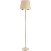 Triston Scallop LED Floor Lamp - Light Wood, Linen