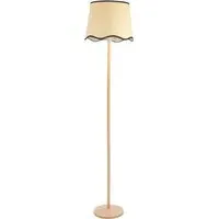 Triston Scallop LED Floor Lamp - Light Wood, Linen
