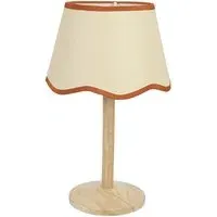 Triston Scallop Shade LED Table Lamp - Cream, Wood