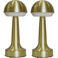 Troy 2 Pack LED Table Lamp - Satin Brass