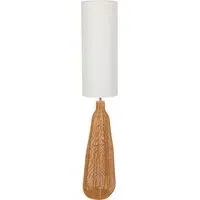 Una Tall Floor Lamp with Rattan Shade - Cream