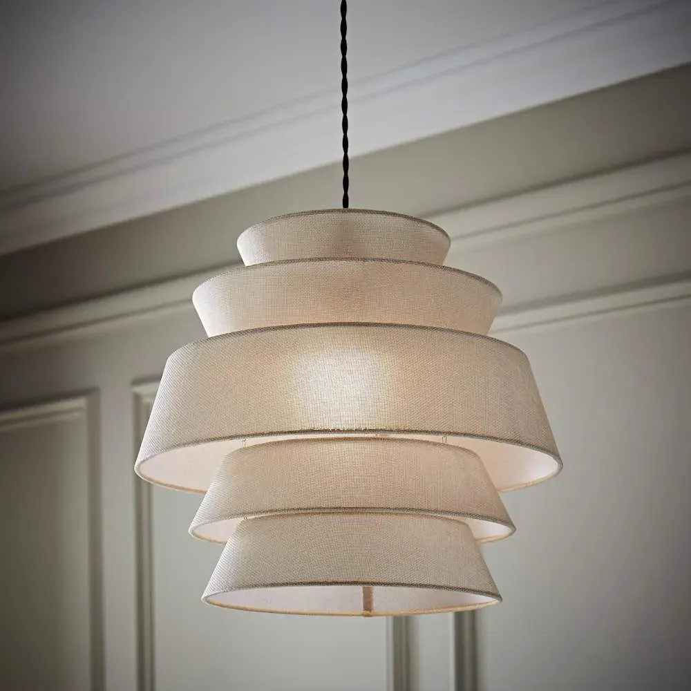 Valerie 5 Tier Ceiling Lamp Shade - Cream, Linen