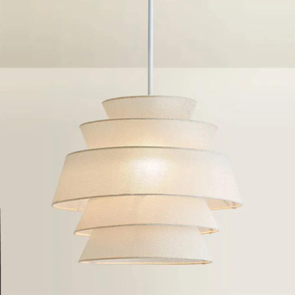 Valerie 5 Tier Ceiling Lamp Shade - Cream, Linen