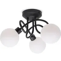Velika 3 Way Opaque Flush LED Ceiling Light - Black
