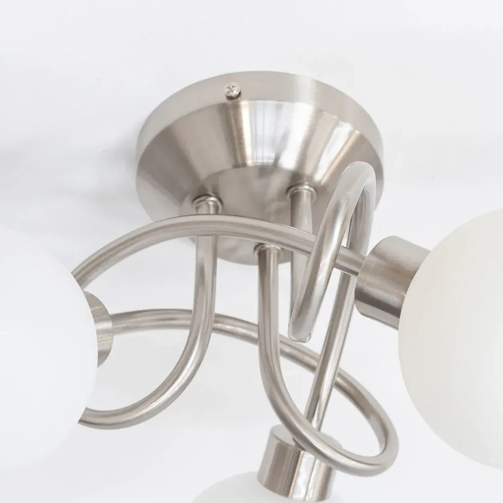 Velika 3 Way Opaque Flush LED Ceiling Light - Chrome