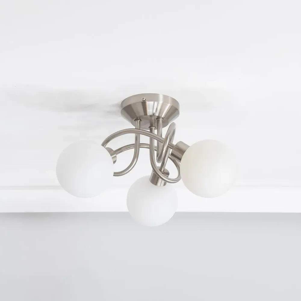 Velika 3 Way Opaque Flush LED Ceiling Light - Chrome