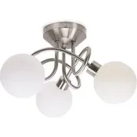 Velika 3 Way Opaque Flush LED Ceiling Light - Chrome