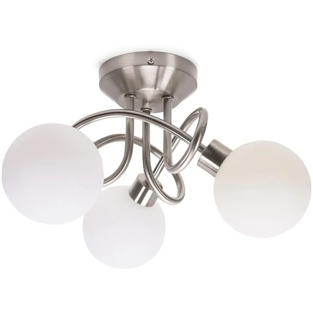 Velika 3 Way Opaque Flush LED Ceiling Light - Chrome