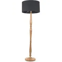 Victoria Drum Shade Floor Lamp - Cream, Wood