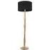 Victoria Drum Shade Floor Lamp - Light Wood, Black Fabric