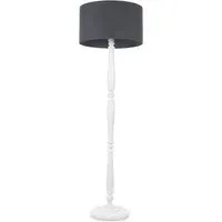Victoria Drum Shade Floor Lamp - White, Wood