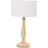 Victoria Drum Shade LED Table Lamp - Cream, Wood