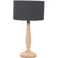 Victoria Drum Shade Table Lamp - Cream, Wood
