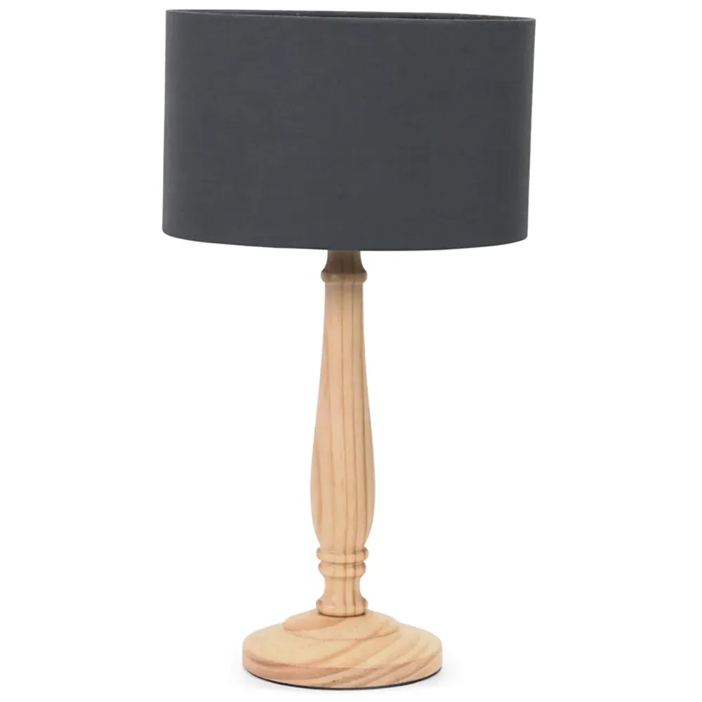 Victoria Drum Shade Table Lamp - Cream, Wood image