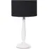 Victoria Drum Shade Table Lamp - White Wood, Black Fabric