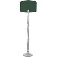 Victoria Floor Lamp - Green, Grey Wood