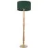 Victoria LED Floor Lamp with Drum Shade - Green, Wood