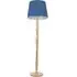 Victoria LED Floor Lamp with Tapered Shade - Navy, Wood