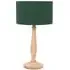 Victoria LED Table Lamp with Drum Shade - Green, Wood